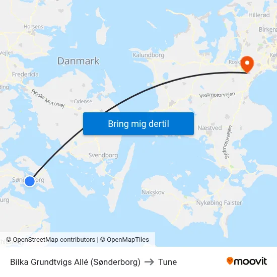 Bilka Grundtvigs Allé (Sønderborg) to Tune map