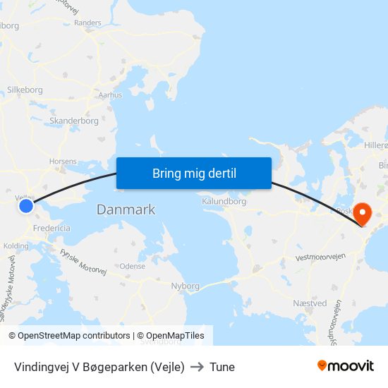 Vindingvej V Bøgeparken (Vejle) to Tune map