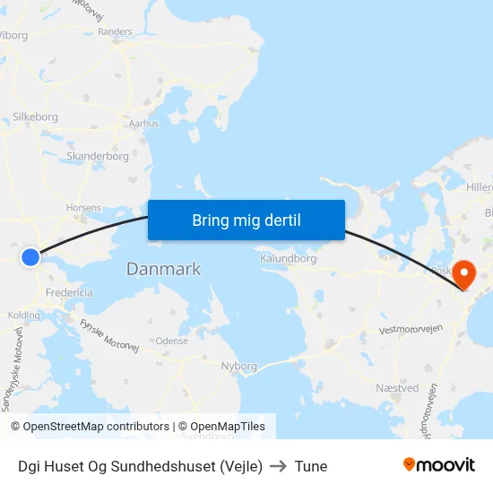 Dgi Huset Og Sundhedshuset (Vejle) to Tune map