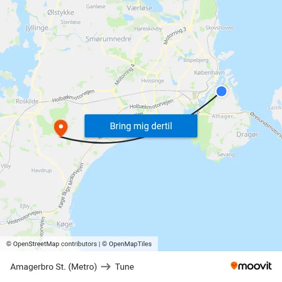 Amagerbro St. (Metro) to Tune map
