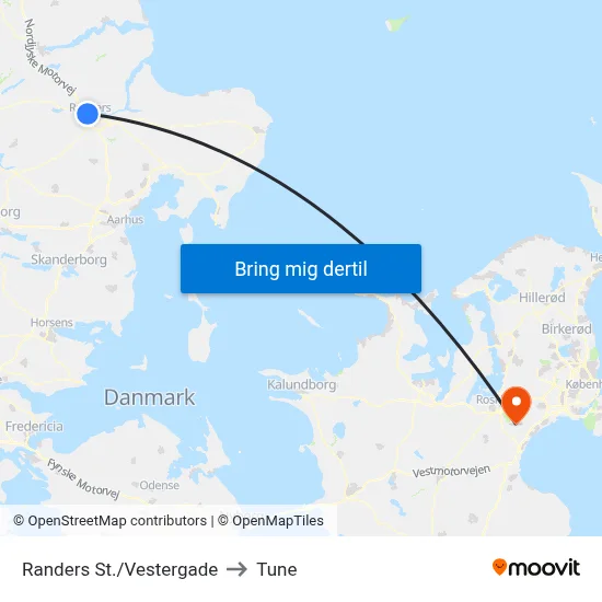 Randers St./Vestergade to Tune map