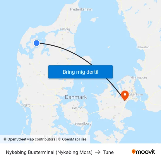 Nykøbing Busterminal (Nykøbing Mors) to Tune map