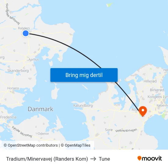 Tradium/Minervavej (Randers Kom) to Tune map