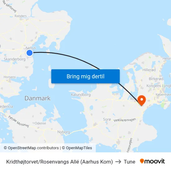 Kridthøjtorvet/Rosenvangs Allé (Aarhus Kom) to Tune map