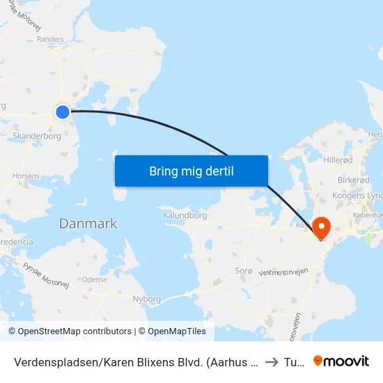 Verdenspladsen/Karen Blixens Blvd. (Aarhus Kom) to Tune map