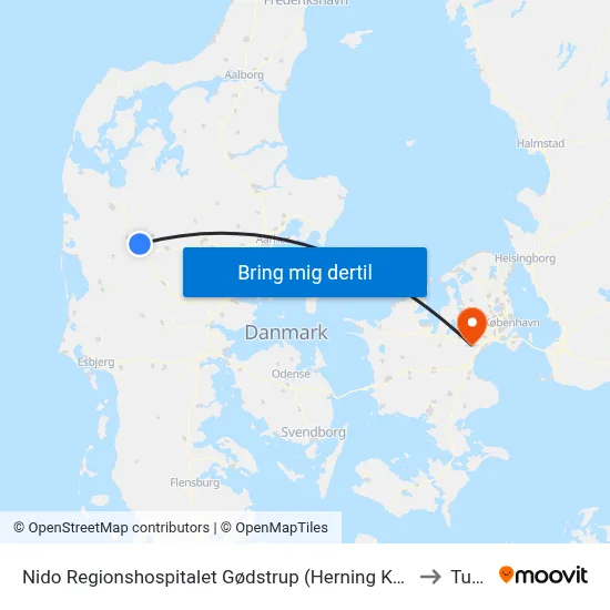 Nido Regionshospitalet Gødstrup (Herning Kom) to Tune map