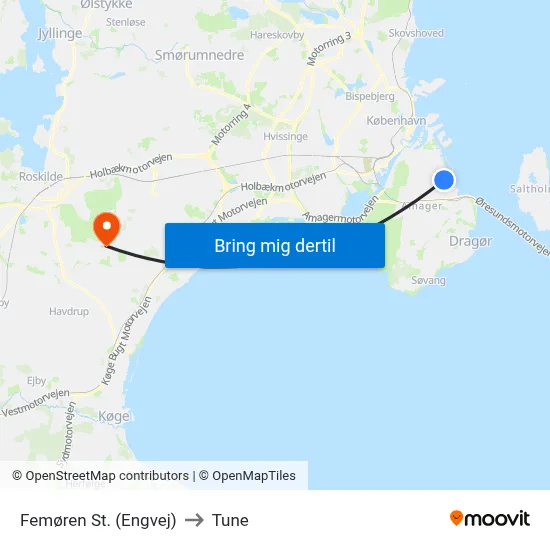 Femøren St. (Engvej) to Tune map