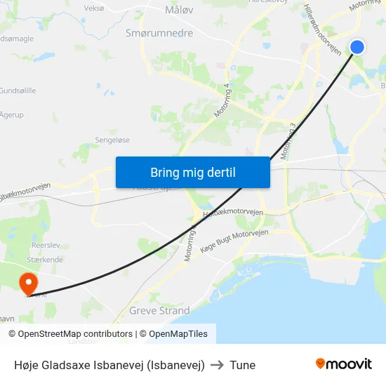 Høje Gladsaxe Isbanevej (Isbanevej) to Tune map