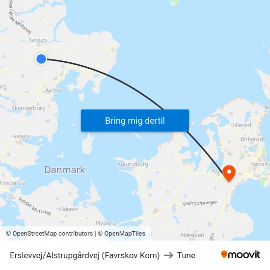 Erslevvej/Alstrupgårdvej (Favrskov Kom) to Tune map