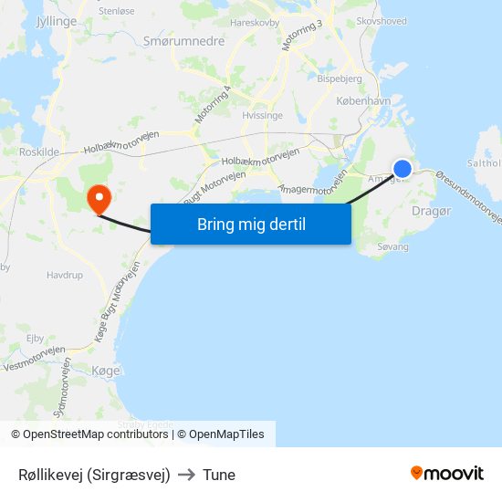 Røllikevej (Sirgræsvej) to Tune map