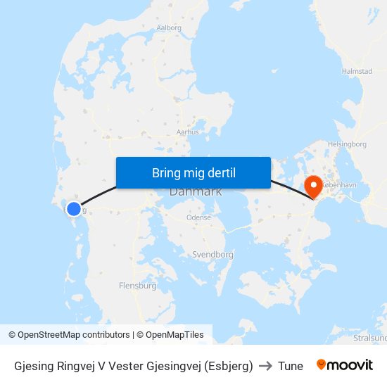Gjesing Ringvej V Vester Gjesingvej (Esbjerg) to Tune map