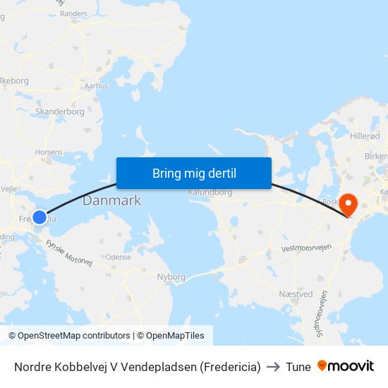 Nordre Kobbelvej V Vendepladsen (Fredericia) to Tune map