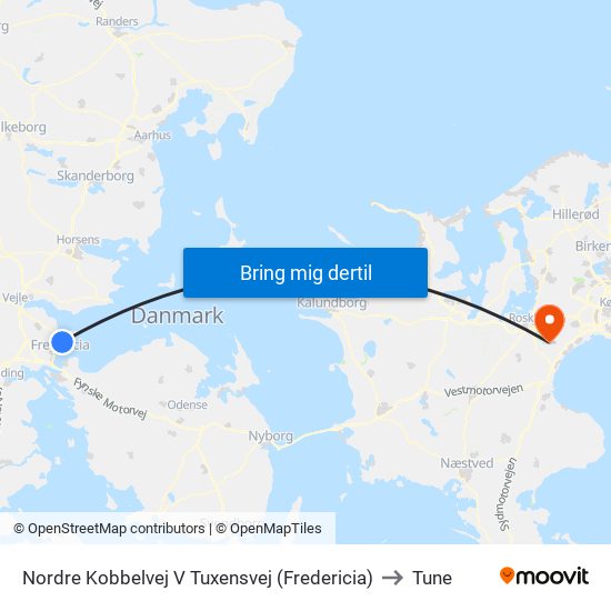 Nordre Kobbelvej V Tuxensvej (Fredericia) to Tune map