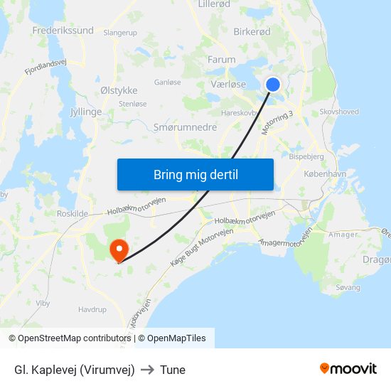 Gl. Kaplevej (Virumvej) to Tune map