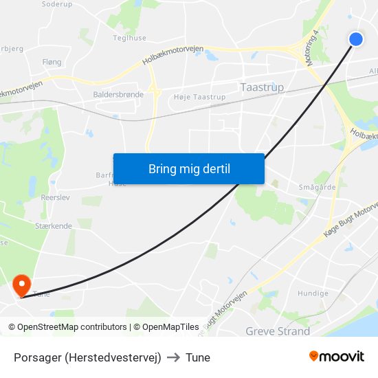 Porsager (Herstedvestervej) to Tune map