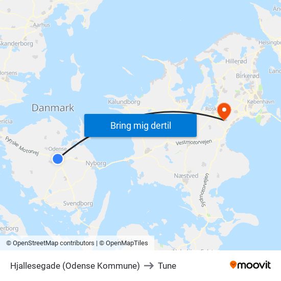 Hjallesegade (Odense Kommune) to Tune map