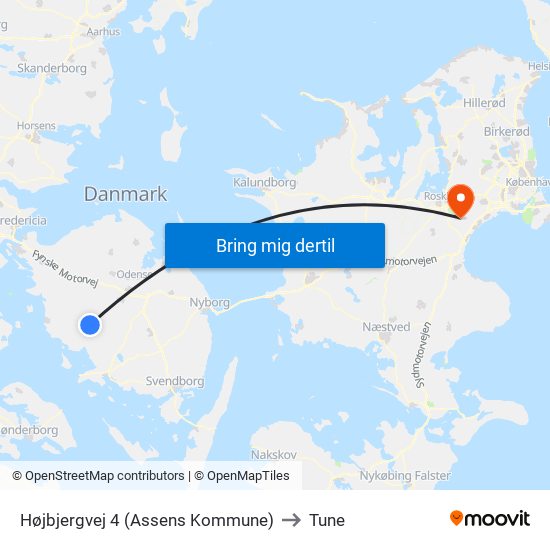 Højbjergvej 4 (Assens Kommune) to Tune map