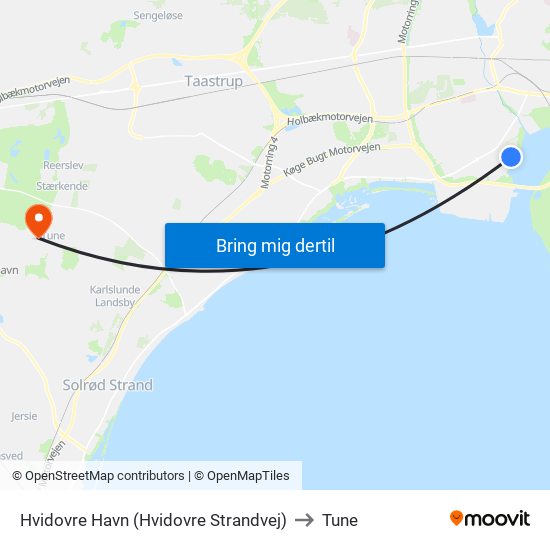Hvidovre Havn (Hvidovre Strandvej) to Tune map