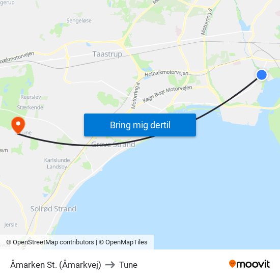 Åmarken St. (Åmarkvej) to Tune map