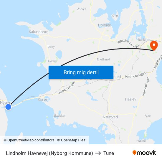 Lindholm Havnevej (Nyborg Kommune) to Tune map