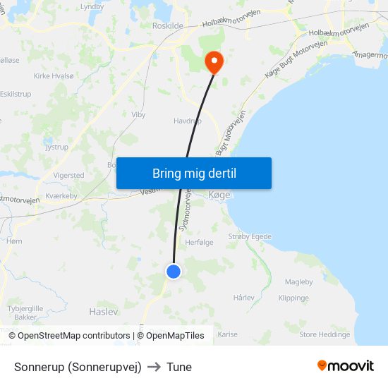 Sonnerup (Sonnerupvej) to Tune map