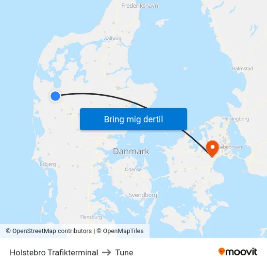 Holstebro Trafikterminal to Tune map
