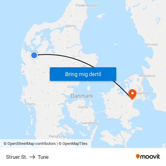 Struer St. to Tune map