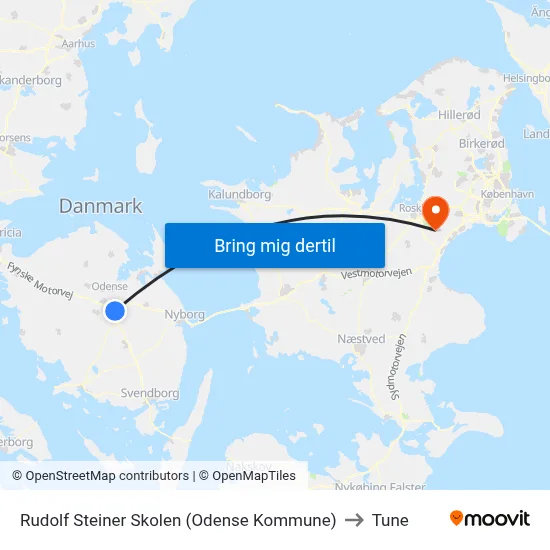 Rudolf Steiner Skolen (Odense Kommune) to Tune map