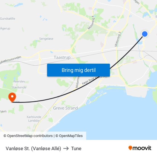 Vanløse St. (Vanløse Allé) to Tune map