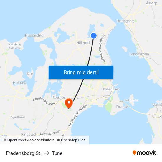 Fredensborg St. to Tune map