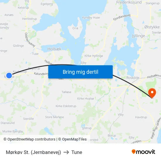 Mørkøv St. (Jernbanevej) to Tune map