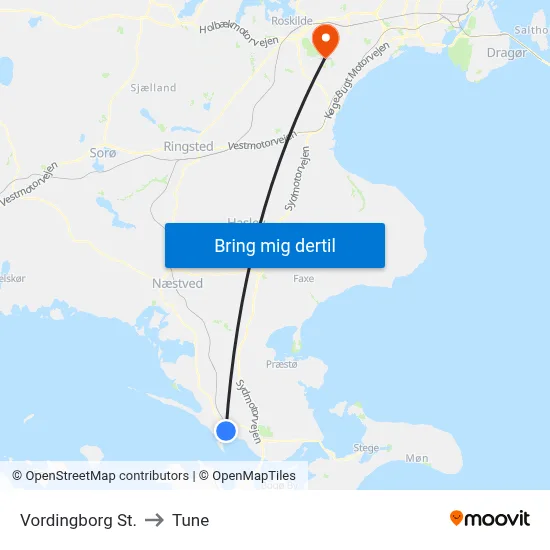 Vordingborg St. to Tune map