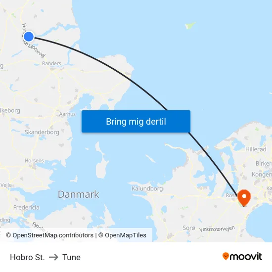Hobro St. to Tune map