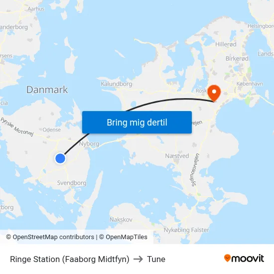 Ringe Station (Faaborg Midtfyn) to Tune map