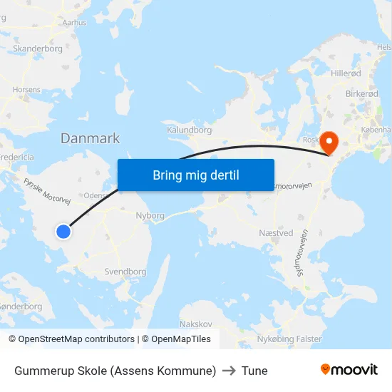 Gummerup Skole (Assens Kommune) to Tune map