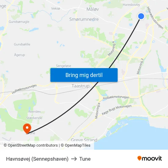 Havnsøvej (Sennepshaven) to Tune map
