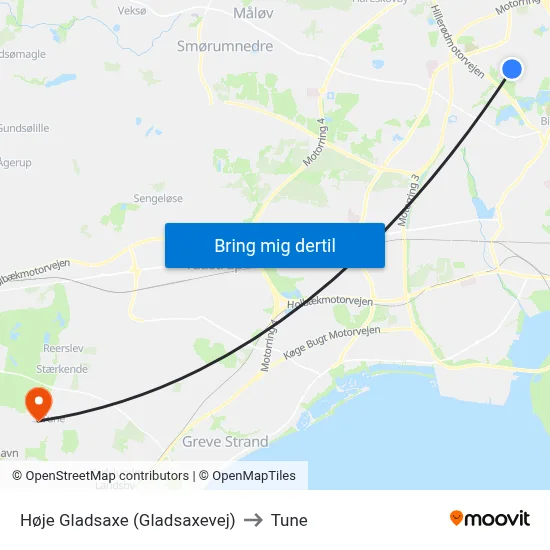 Høje Gladsaxe (Gladsaxevej) to Tune map