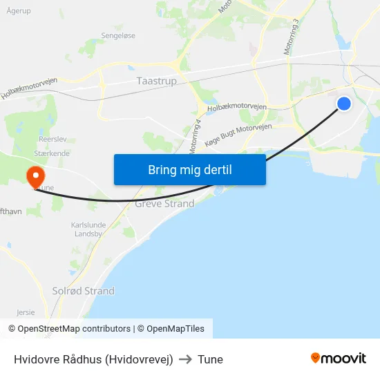 Hvidovre Rådhus (Hvidovrevej) to Tune map