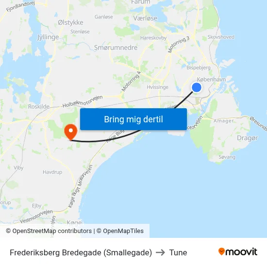 Frederiksberg Bredegade (Smallegade) to Tune map