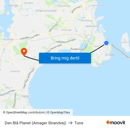 Den Blå Planet (Amager Strandvej) to Tune map