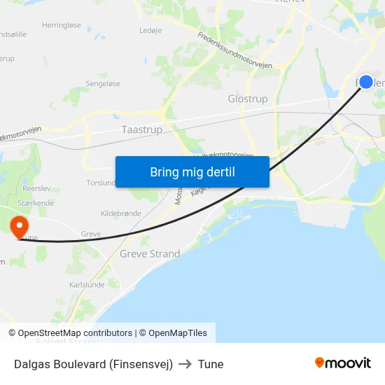 Dalgas Boulevard (Finsensvej) to Tune map