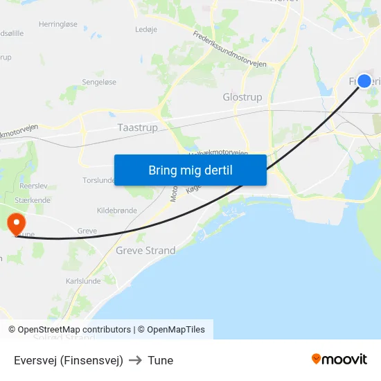 Eversvej (Finsensvej) to Tune map