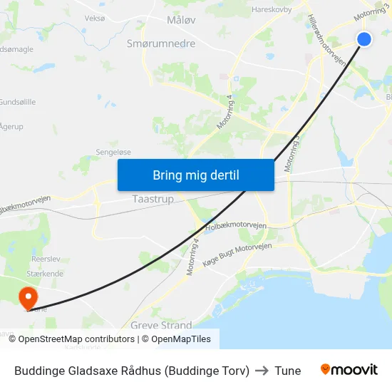 Buddinge Gladsaxe Rådhus (Buddinge Torv) to Tune map