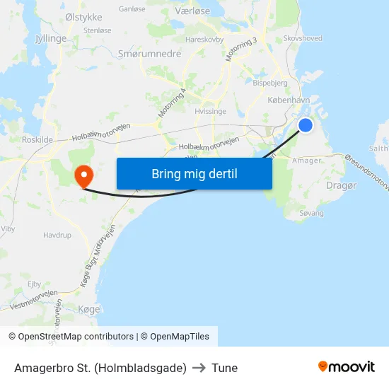 Amagerbro St. (Holmbladsgade) to Tune map