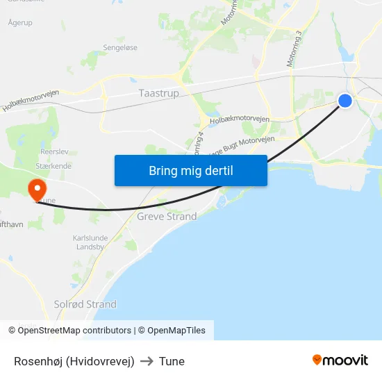 Rosenhøj (Hvidovrevej) to Tune map
