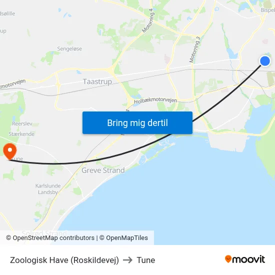 Zoologisk Have (Roskildevej) to Tune map