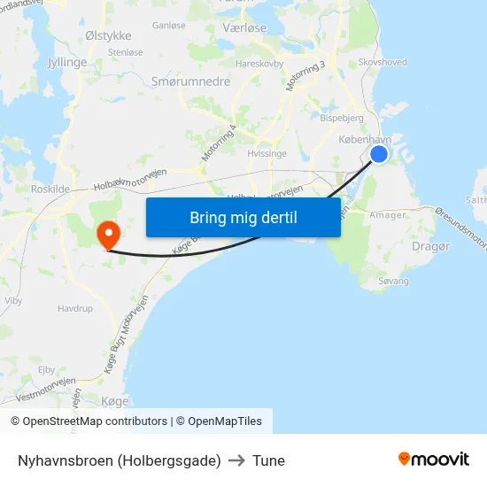 Nyhavnsbroen (Holbergsgade) to Tune map