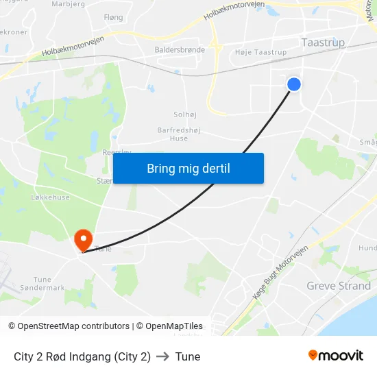 City 2 Rød Indgang (City 2) to Tune map