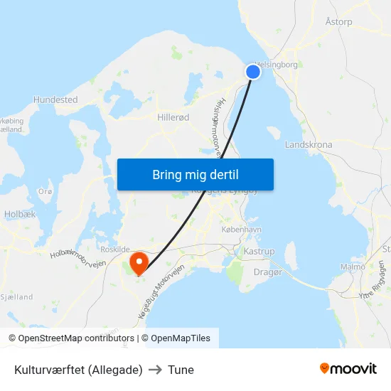 Kulturværftet (Allegade) to Tune map