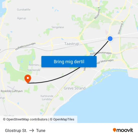Glostrup St. to Tune map